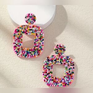 2for 25$ New! Colorful Beaded Statement Earrings Super Cute! NWT